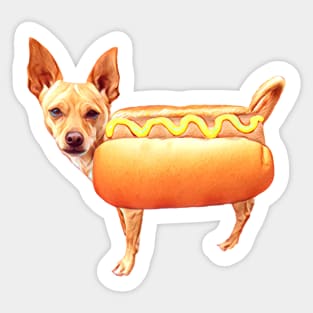 Funny Chihuahua Hot Dog Sticker